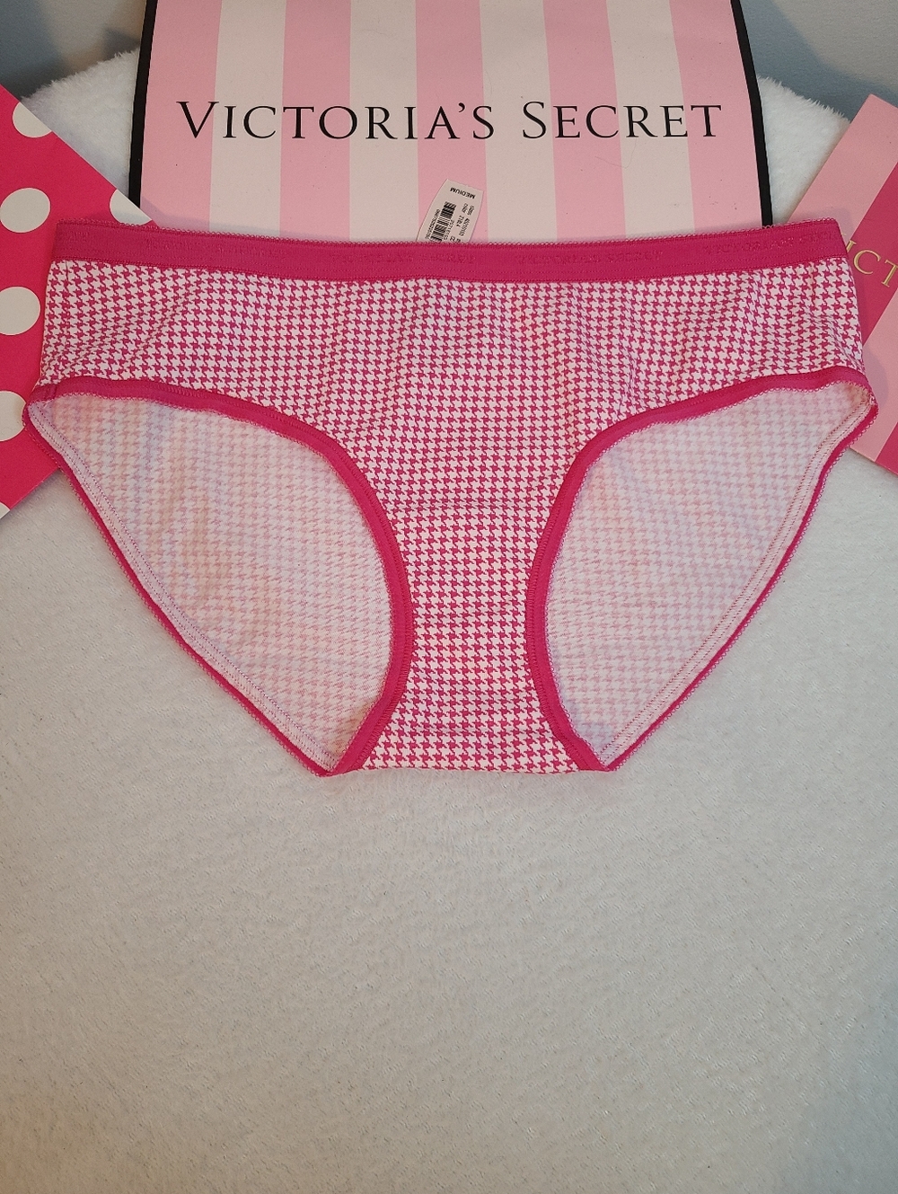 VTG Victoria's Secret Signature Cotton Classic Hiphugger Panty Size M Pink